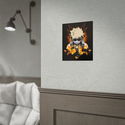 Katsuki Bakugo Minimalist Poster - Explosive My Hero Academia Wall Art