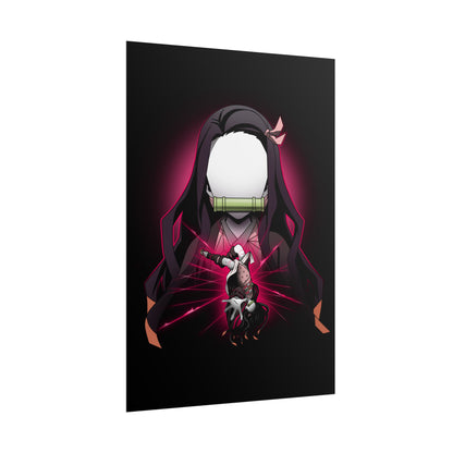 Nezuko Kamado Minimalist - Elegant Demon Slayer Wall Art
