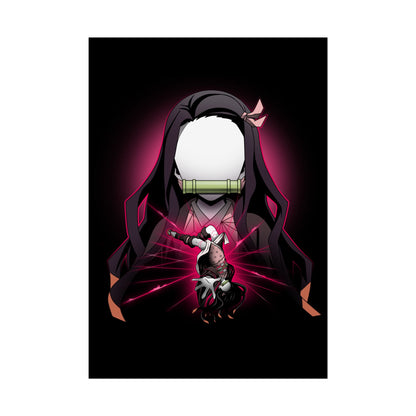 Nezuko Kamado Minimalist - Elegant Demon Slayer Wall Art