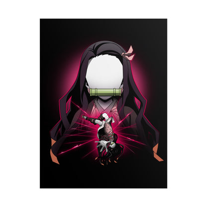 Nezuko Kamado Minimalist - Elegant Demon Slayer Wall Art
