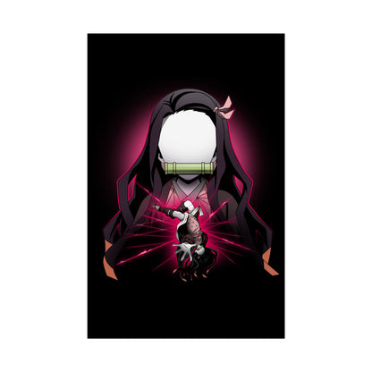 Nezuko Kamado Minimalist - Elegant Demon Slayer Wall Art