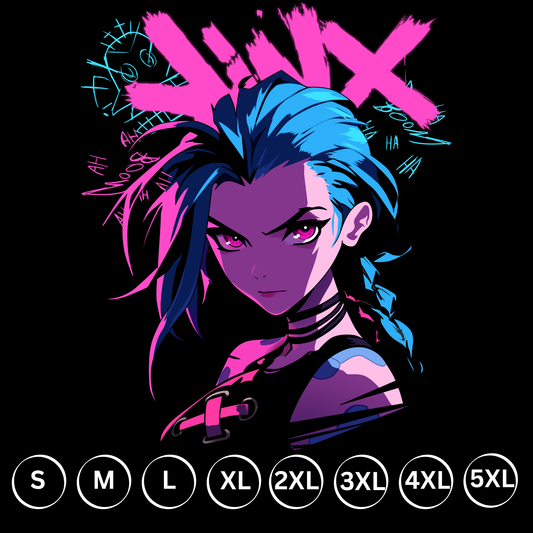 Jinx T-Shirt – Chaotic Energy & Bold Style from Arcane