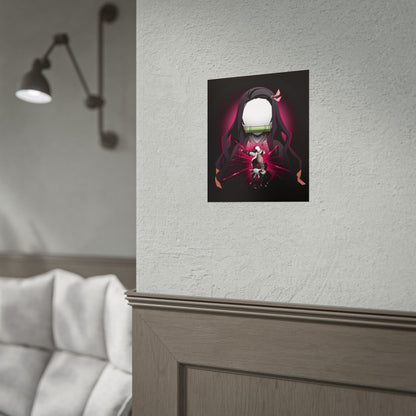 Nezuko Kamado Minimalist - Elegant Demon Slayer Wall Art