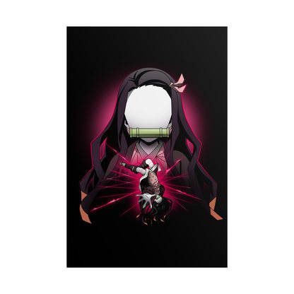 Nezuko Kamado Minimalist - Elegant Demon Slayer Wall Art