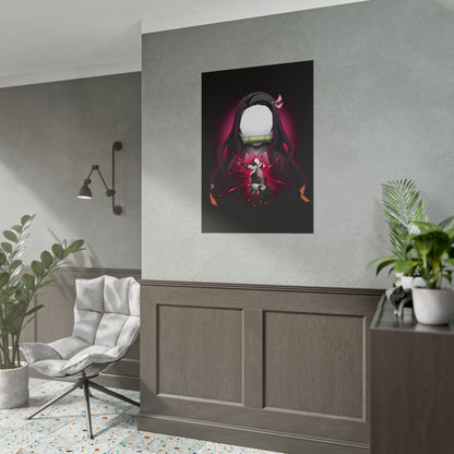 Nezuko Kamado Minimalist - Elegant Demon Slayer Wall Art