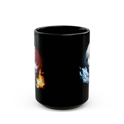 Shoto Todoroki Minimalist Mug - Ice and Fire My Hero Academia Design