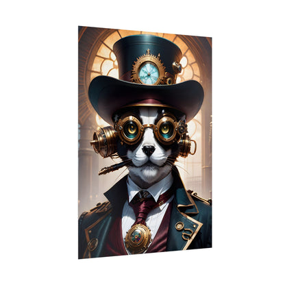 Sophisticated Steampunk Cat - Quirky and Stylish Wall Art