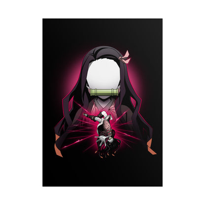 Nezuko Kamado Minimalist - Elegant Demon Slayer Wall Art