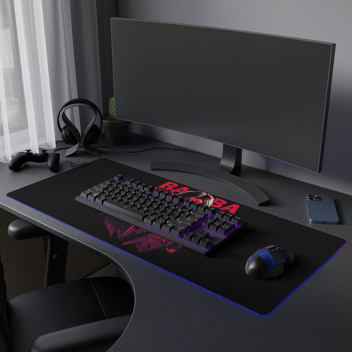 Baba Yaga / John Wick LED Playmat - Legendary Assassin Design for Your Desk